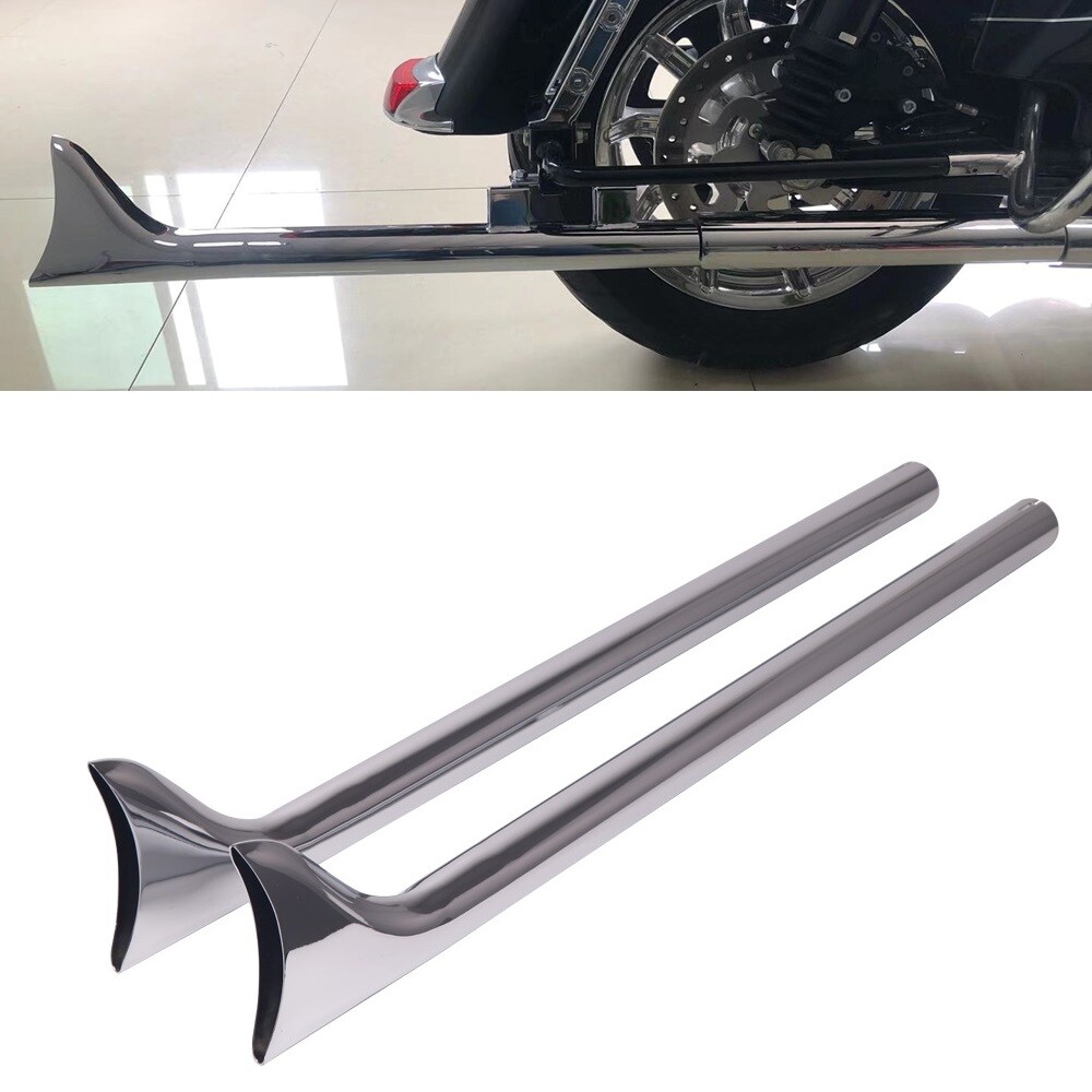 42″ Universal 1.875”Fishtail Muffler for Motorcycle Exhaust1.75” Header Pipes