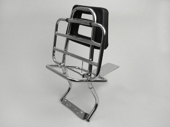 Vespa PX PE LML 2T T5 Classic Backrest Rack Carrier Volvo Style Chrome 80s