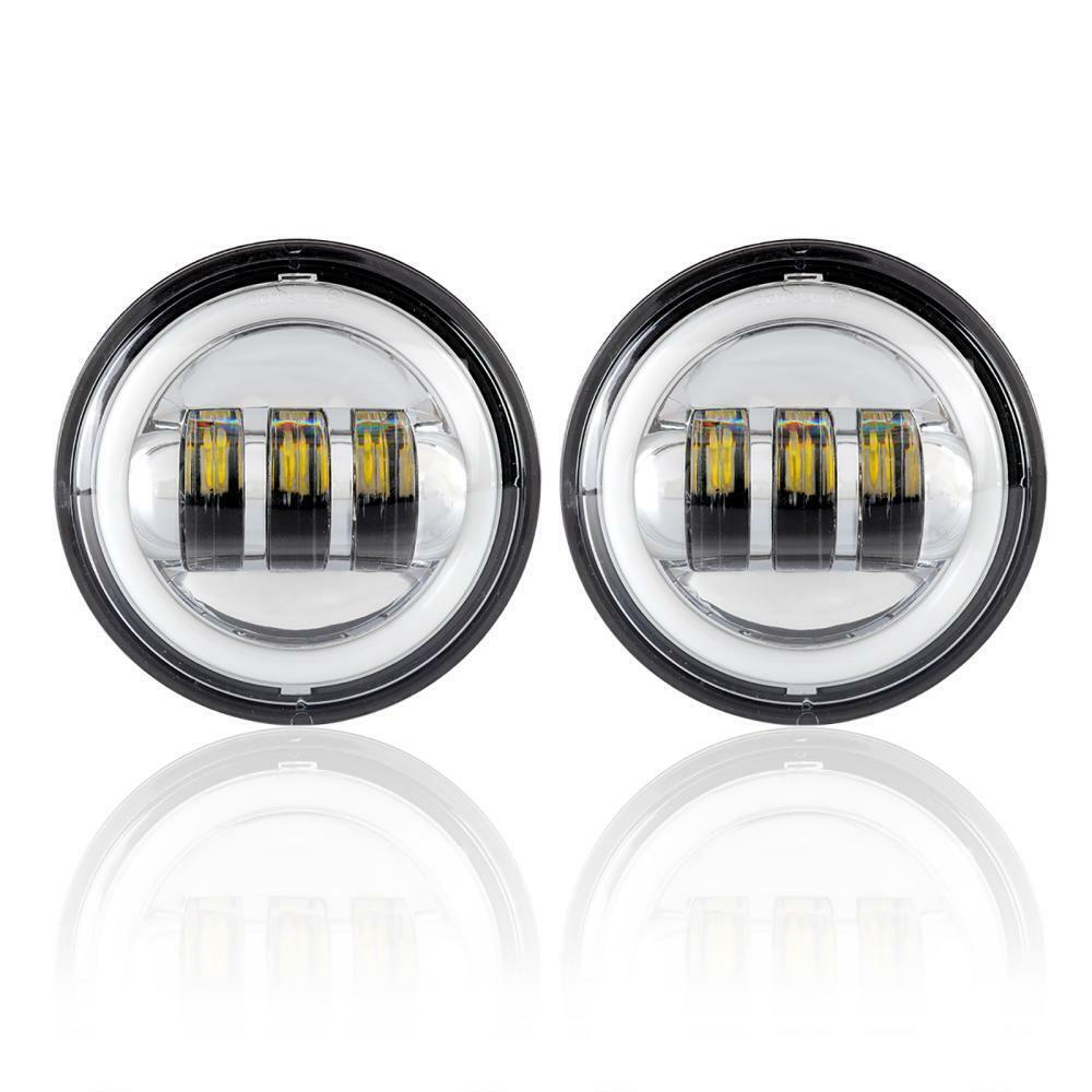 4.5″ inch 90W Round LED Fog Lights White Angel Eyes Driving for Offroad Truck