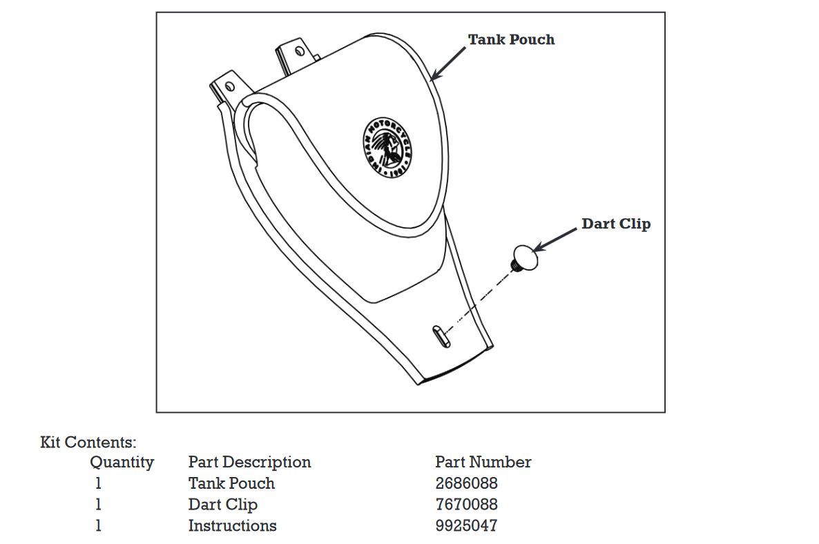 2014-2024 Indian Motorcycle Genuine Leather Tank Pouch – Black 2880142-01