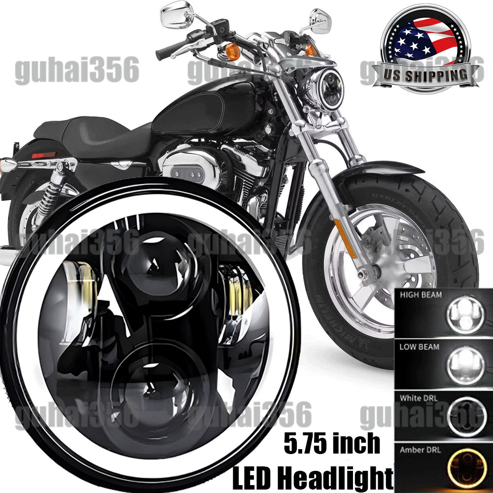 5.75″ LED Headlight Halo DRL for Harley-Davidson Sportster 1200 Custom XL1200C