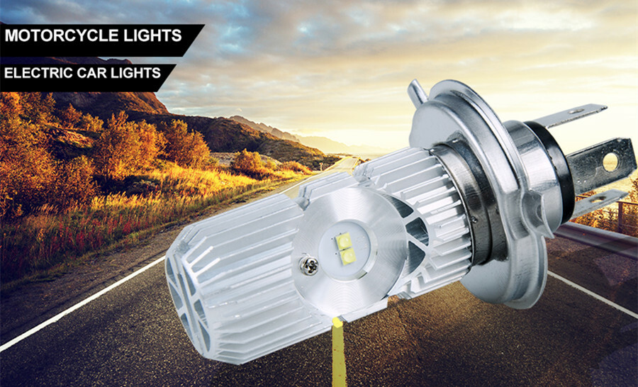 H4 LED Front Light Bulb Headlight Hi/Lo Beam 6000K Bright For Motorcycle 20W