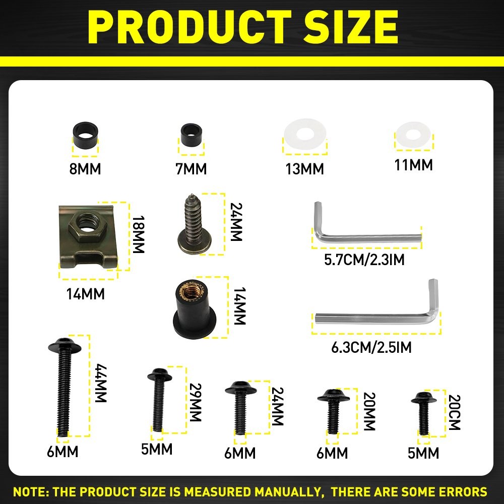 Complete Fairing Bolt Kit Body Screw Fit Yamaha YZF R6 R1 R6S YZF600R FZ6/R 155X