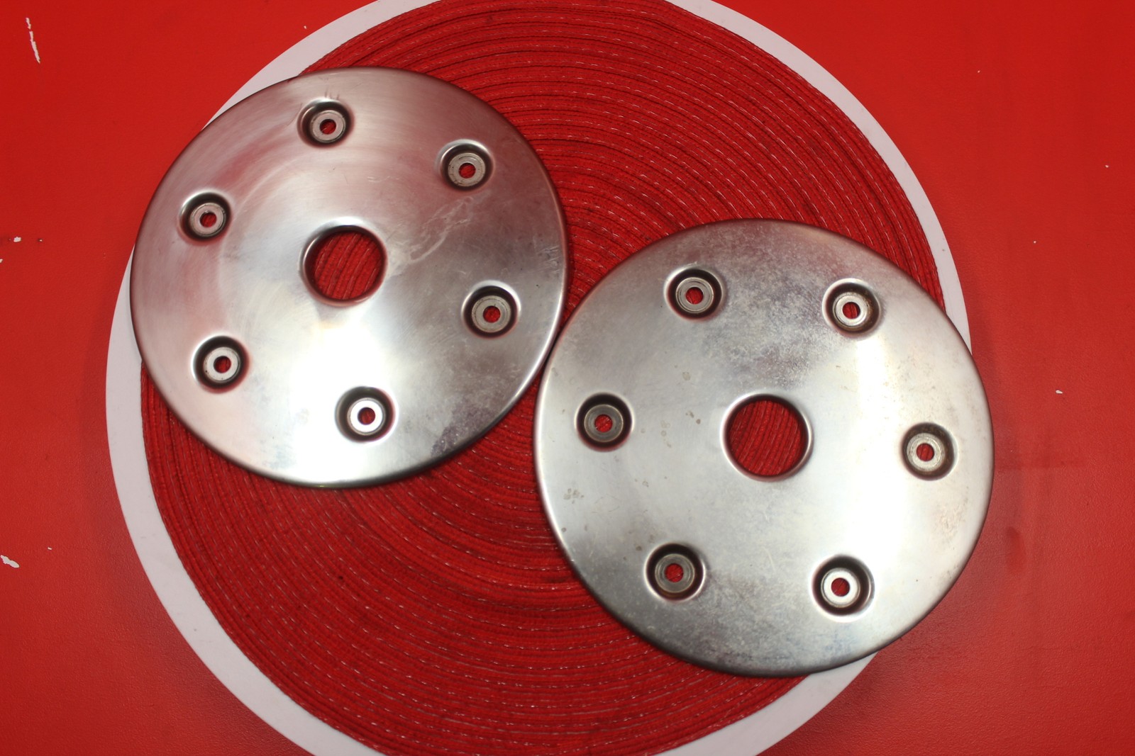 2002 YAMAHA ROAD STAR OEM FRONT BRAKE DISC ROTOR COVER PAIR SET