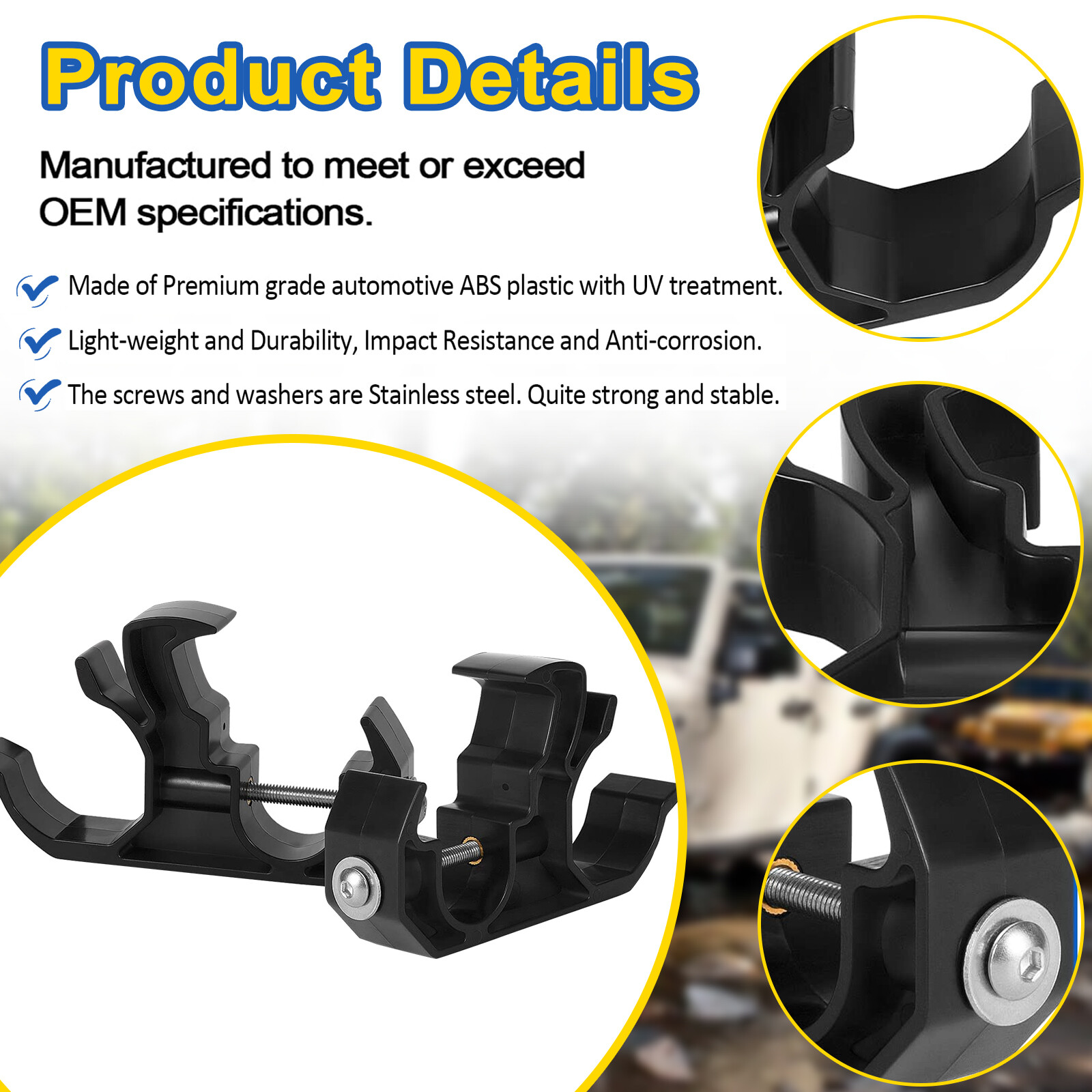 Flashlight Holder Bracket Mount For Jeep Wrangler JL Gladiator JT 2018-2022