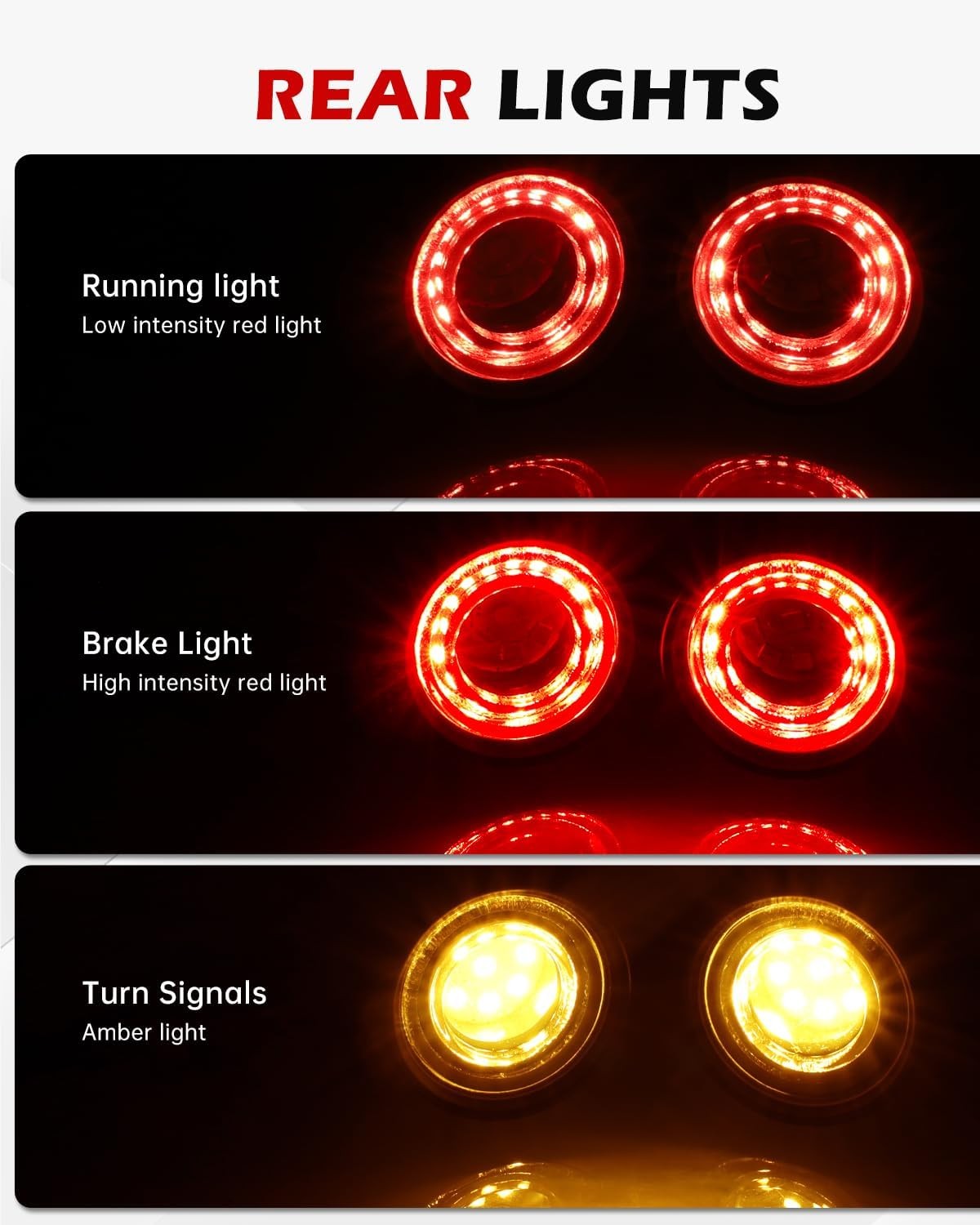 Motorcycle Front Rear Turn Signals LED Blinker 4PCS Chrome Ring Zinc Alloy Bulle