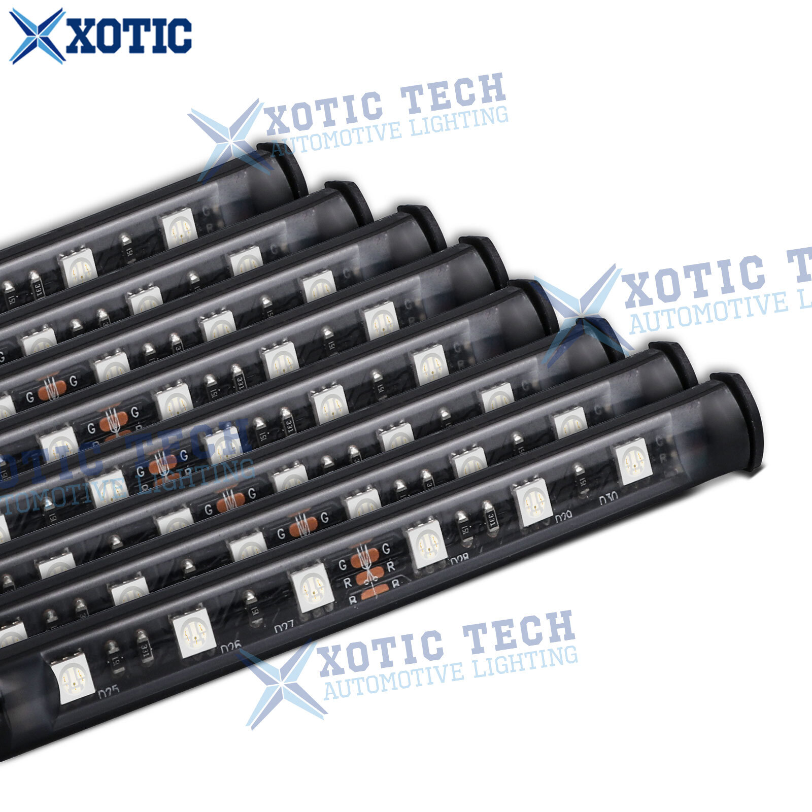 RGB Multi-Color LED Car Engine Bay Flexible Lighting Strips w/ Wireless Remote