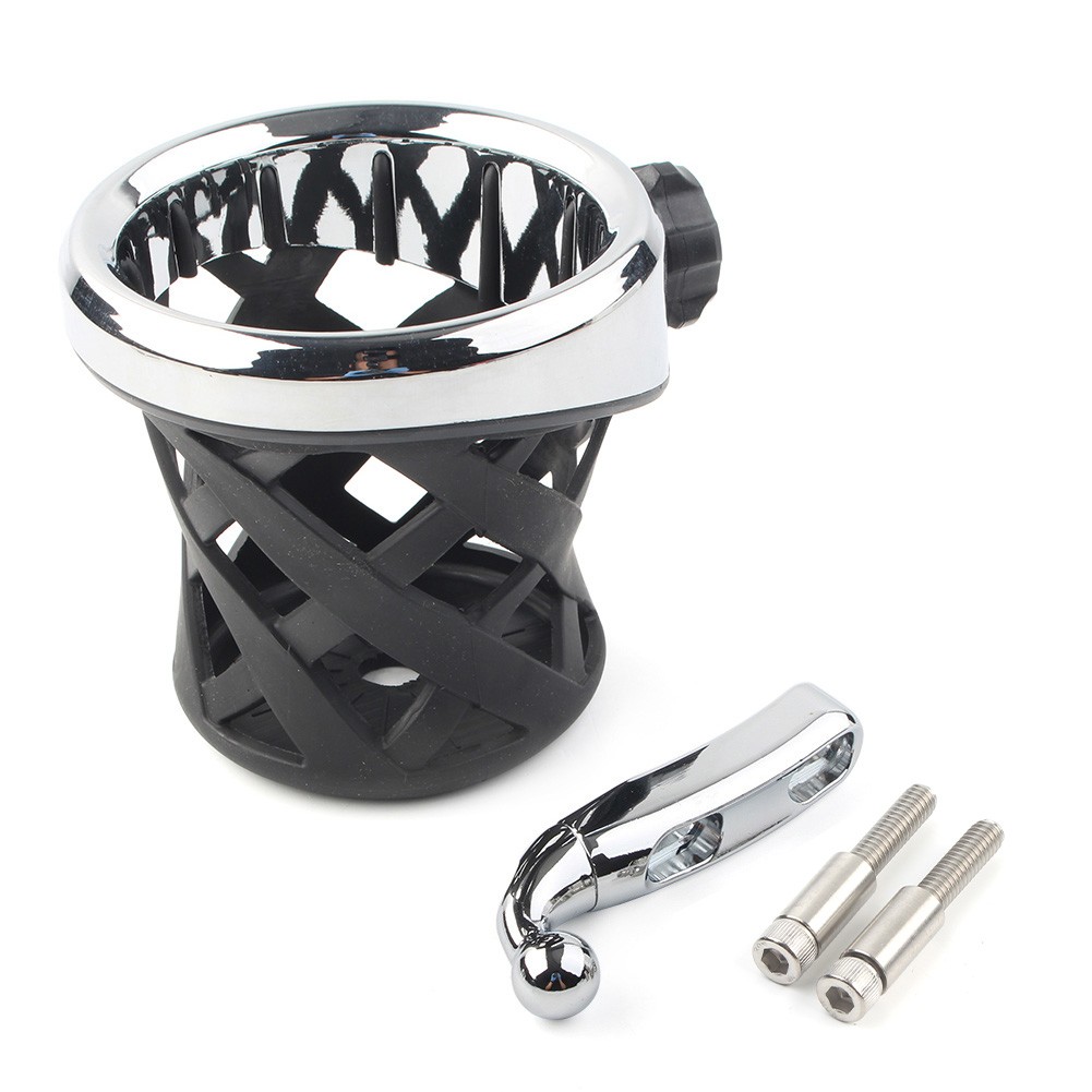 Universal Motorcycle Handlebar Cup Holder Chrome Drink Basket for Harley