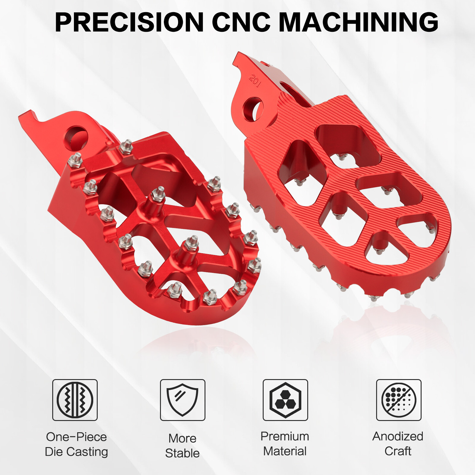 Red Dirt Bike Rest Pedal Foot Pegs For Honda CR125 CR250 CRF150R CRF250R CRF450R