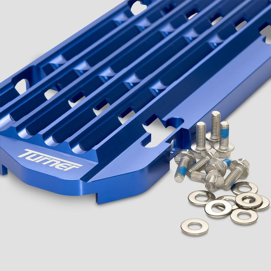 Turner Performance Products Billet Radiator Guard – Blue MRG-M002-BLUE