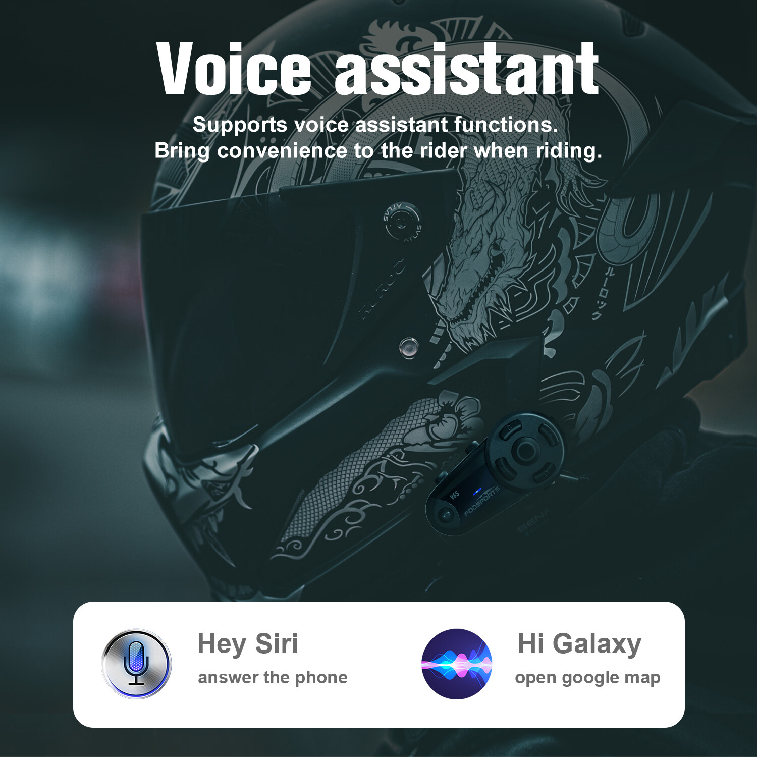 2x V6S Motorcycle Intercom 2-way 1000m Bluetooth Helmet Headset Communication