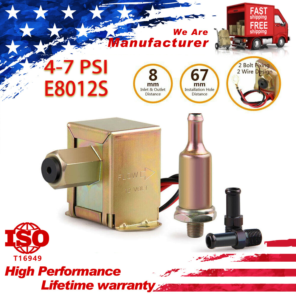 4-7psi Shut-Off Pressure 12V LoW pressure Fuel Pump For E8012S FD0002 P60430 New
