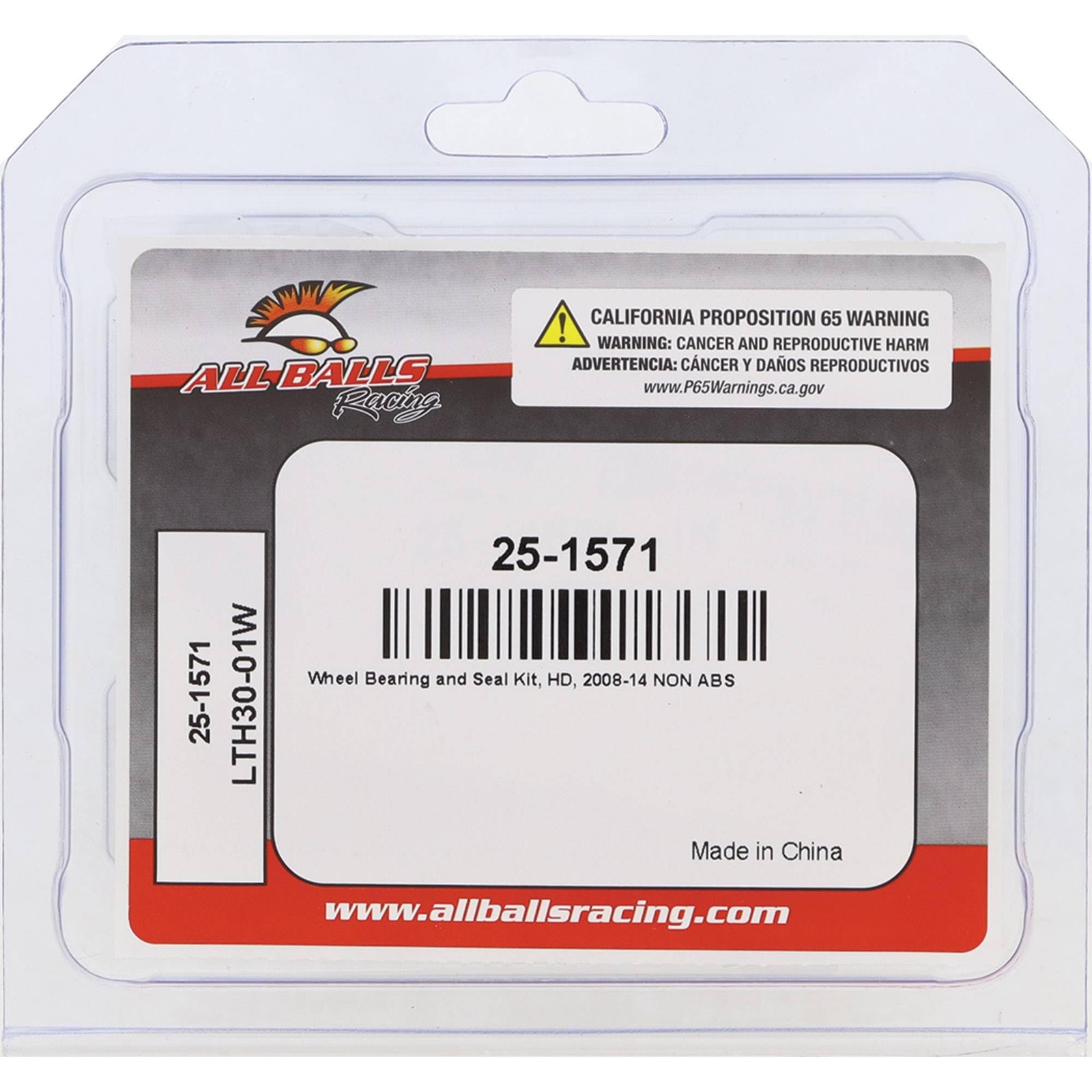 All Balls Racing Wheel Bearing Kit for Harley-Davidson FLHTK One Size, Red