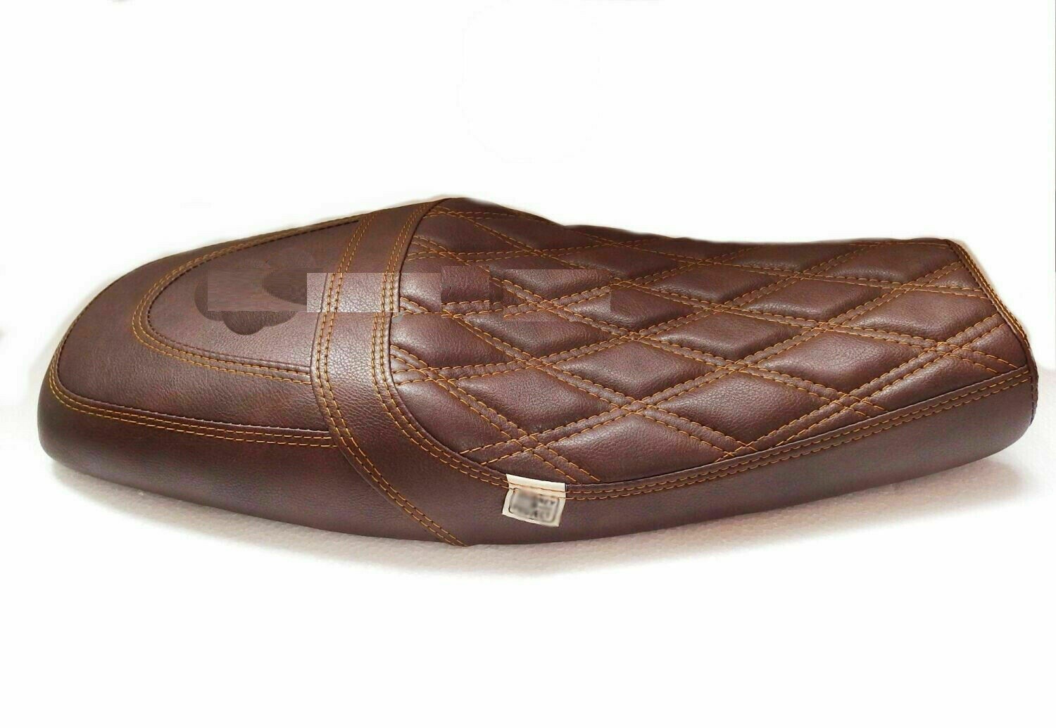 Faux Leather Dual Seat Brown For Enfield Interceptor 650 Continental GT