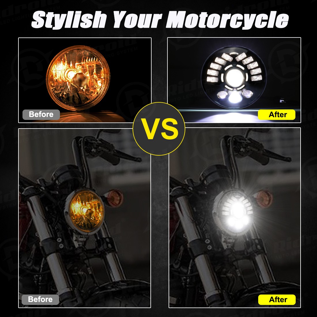7″ inch 150W LED Headlight DRL Projector for Harley Davidson Street Glide FLHX