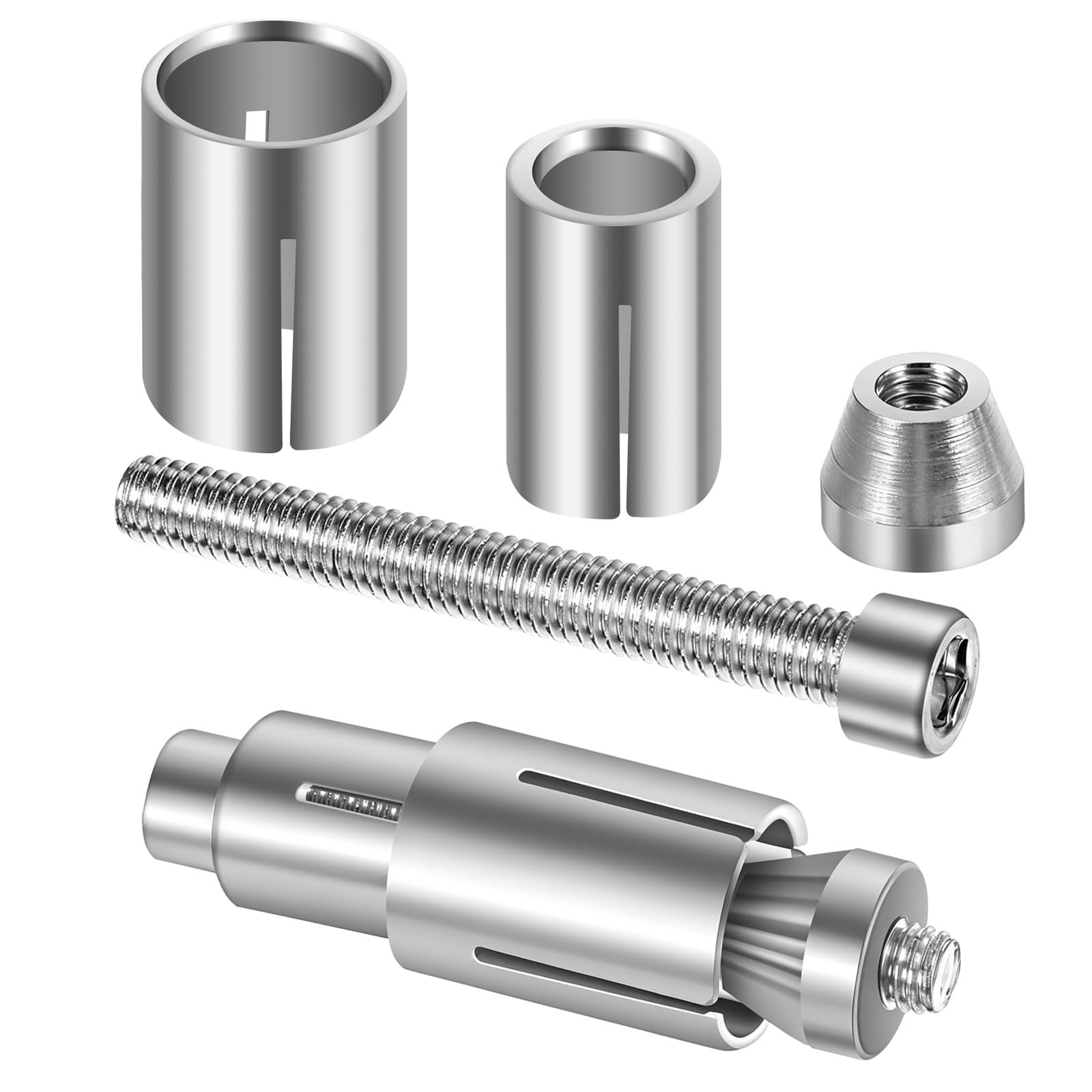 2 Pack Motorcycle Bar Ends Mounting Screw Set Universal 13mm-24mm silver
