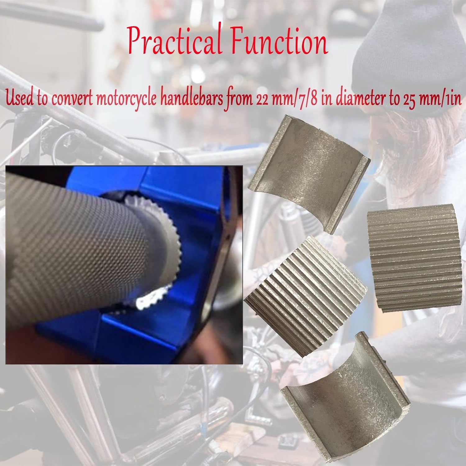 Universal Conversion Shims Spacer 7/8”/22mm to 1”/25mm, 4pcs