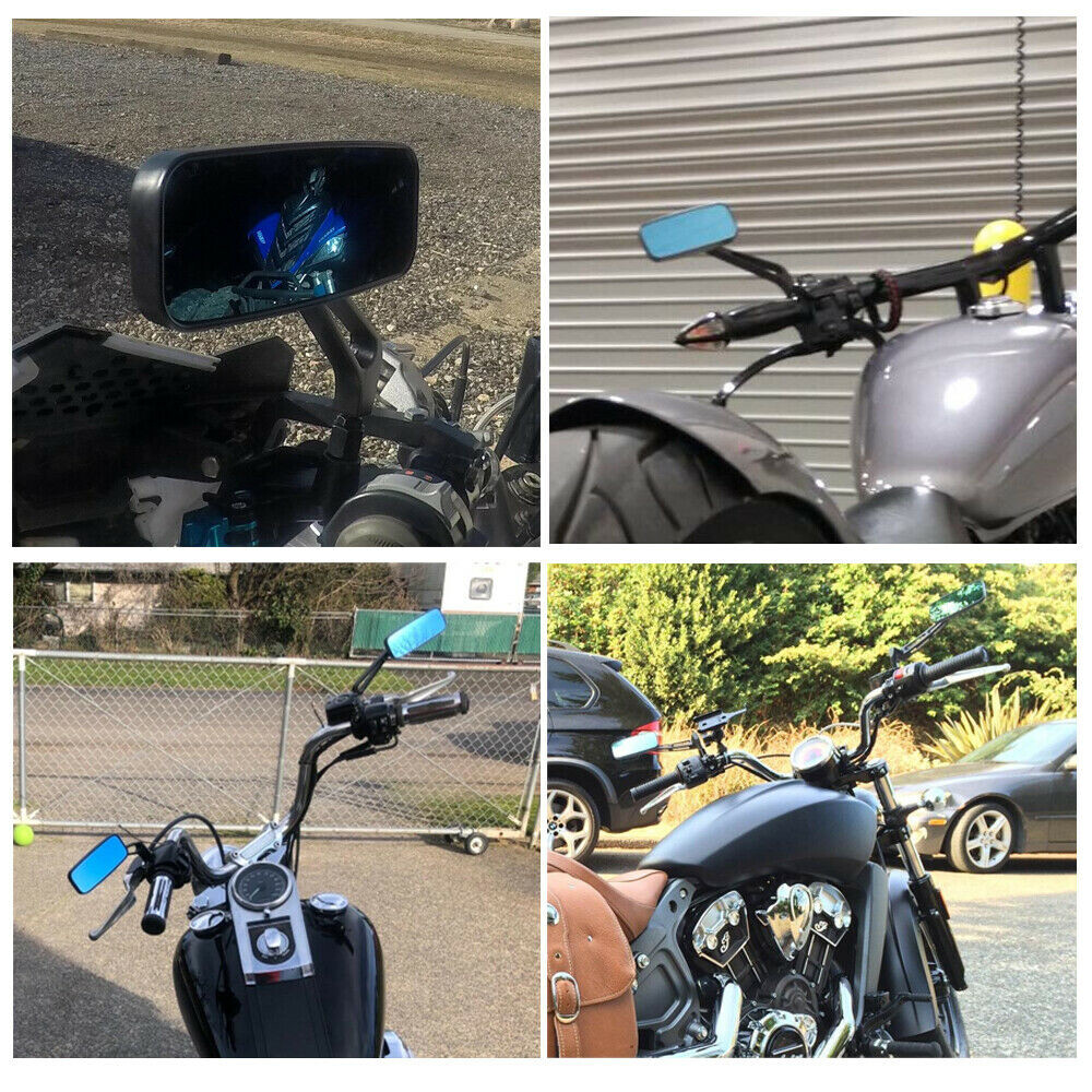 Rectangle Motorcycle Mirrors For Harley Cruiser Bobber Chopper Softail Sportster