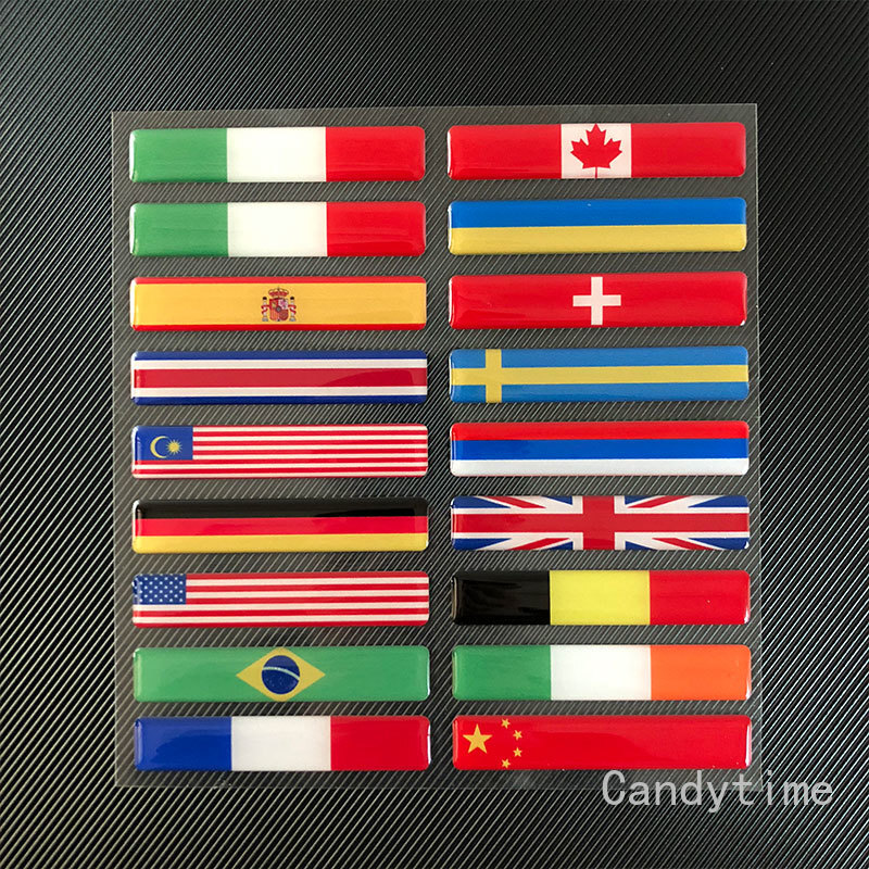 3D Reflective Domed Flag Emblem Decal Sticker Motorcycle Fairing Car Body Custom