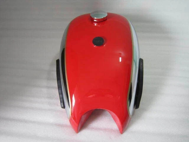 BSA A7 A10 Red Painted Chrome Petrol Tank With Petrol Cap