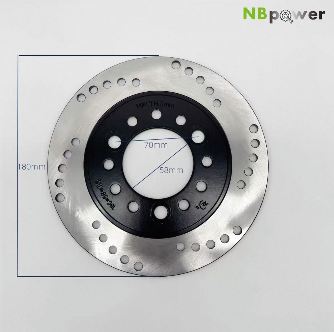 Motorcycle Rear Brake Disc Rotor:180mm diameter 3.5mm thickness 70mm hole pitch.