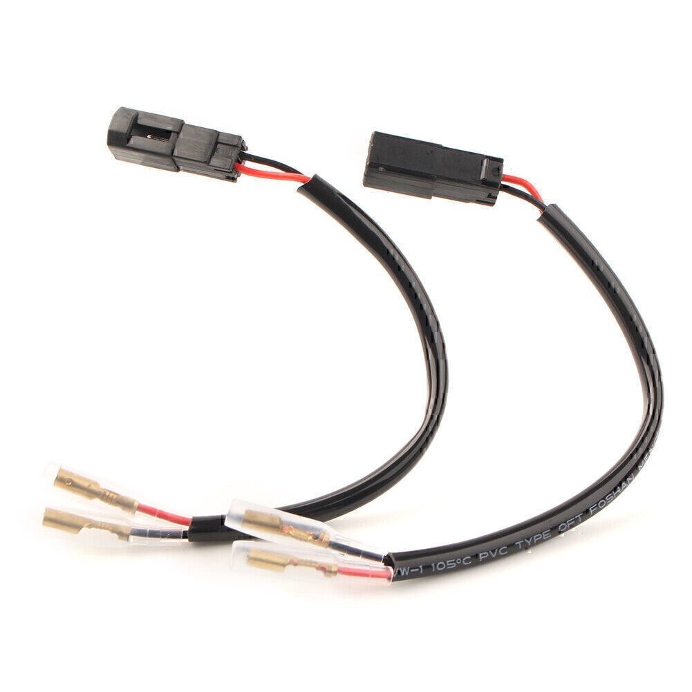 2 Pcs New Turn Signal 2-Wire Connector Harness W/Sleeve For Ducati 848 1098 1198