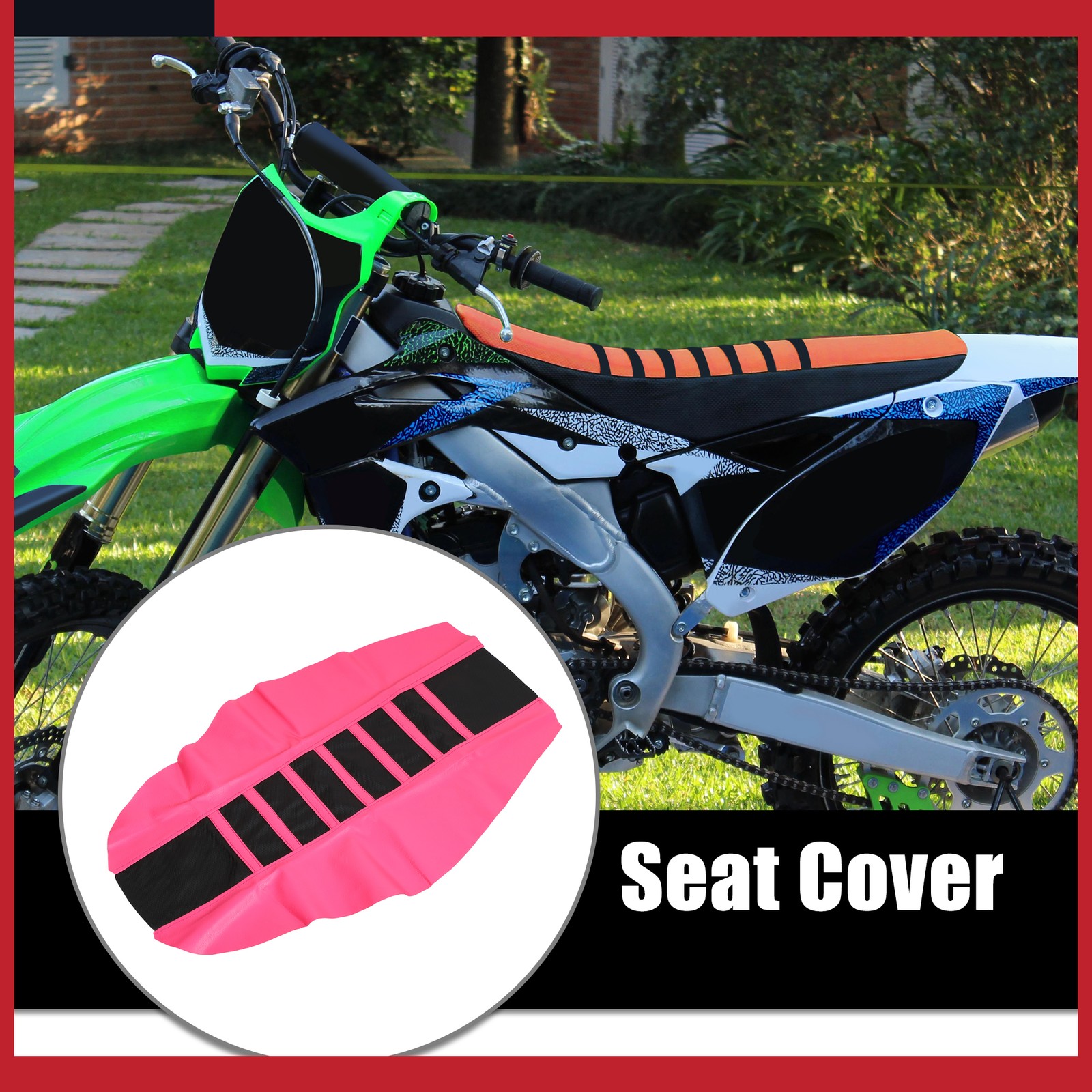 Pack of 1 Universal Motorcycle Pit Dirt Bike Faux Leather Soft Seat Cover NoSlip