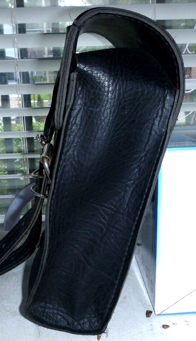 All American Rider BLACK Box Style Leather Bag 12x8x3” SILVER Buckles Studs USA