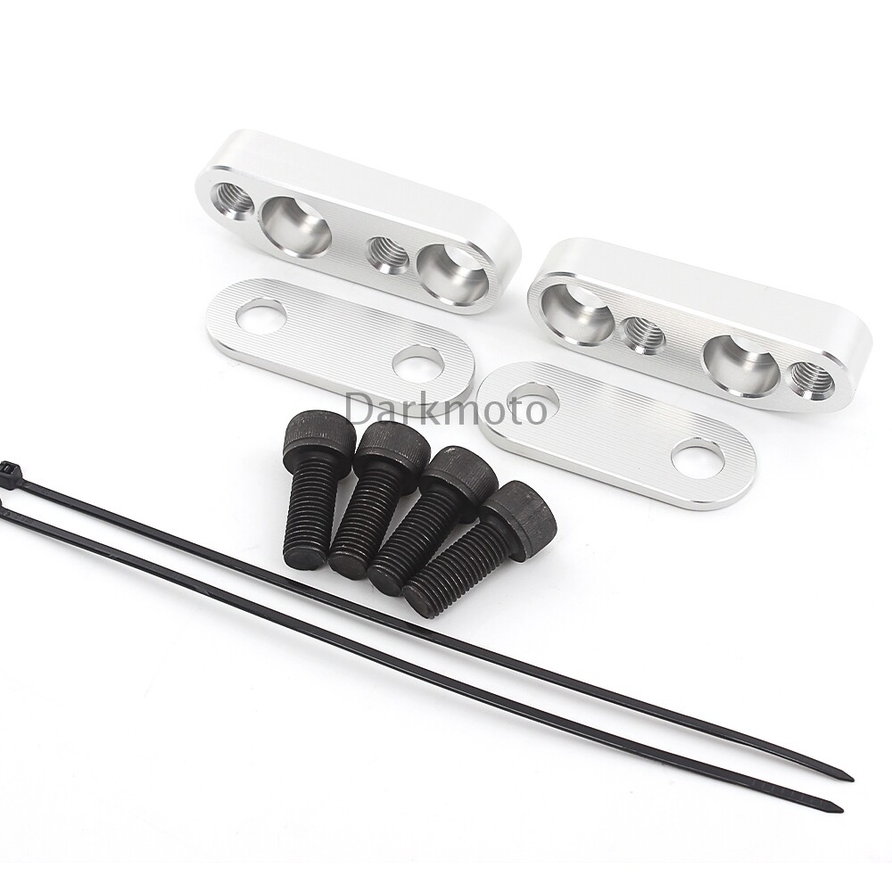 Silver/Black HandleBar Bar Mount Clamps Risers Adapter For Honda GL1800 01-2017