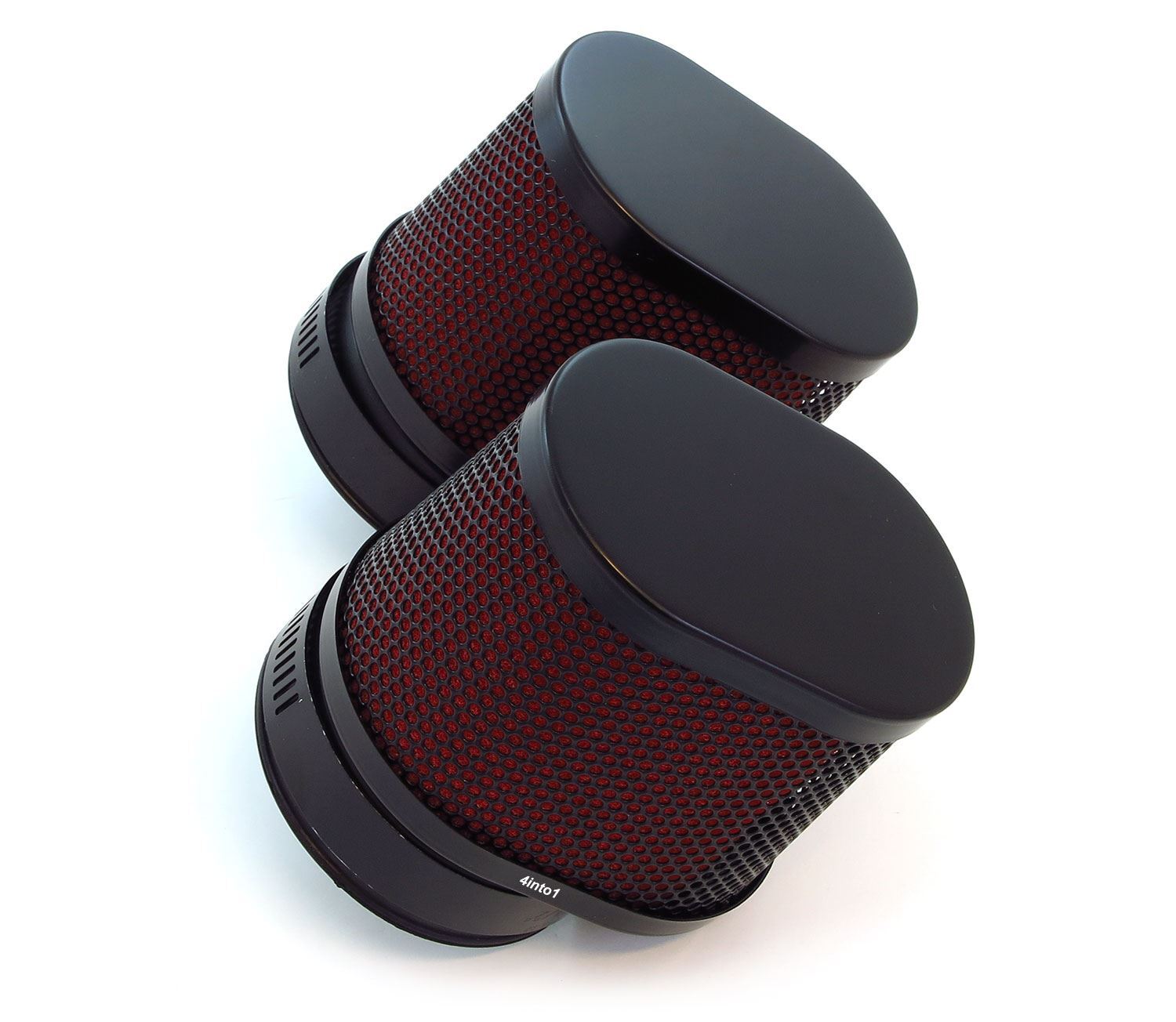 Set of 2 Black & Red Oval Air Filters – 54mm – Honda CB/CM400/450 CX/GL500/650
