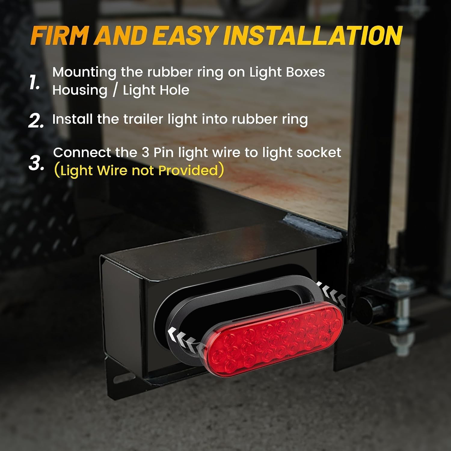 6 Inch Oval Red LED Trailer Tail Lights 2PCS