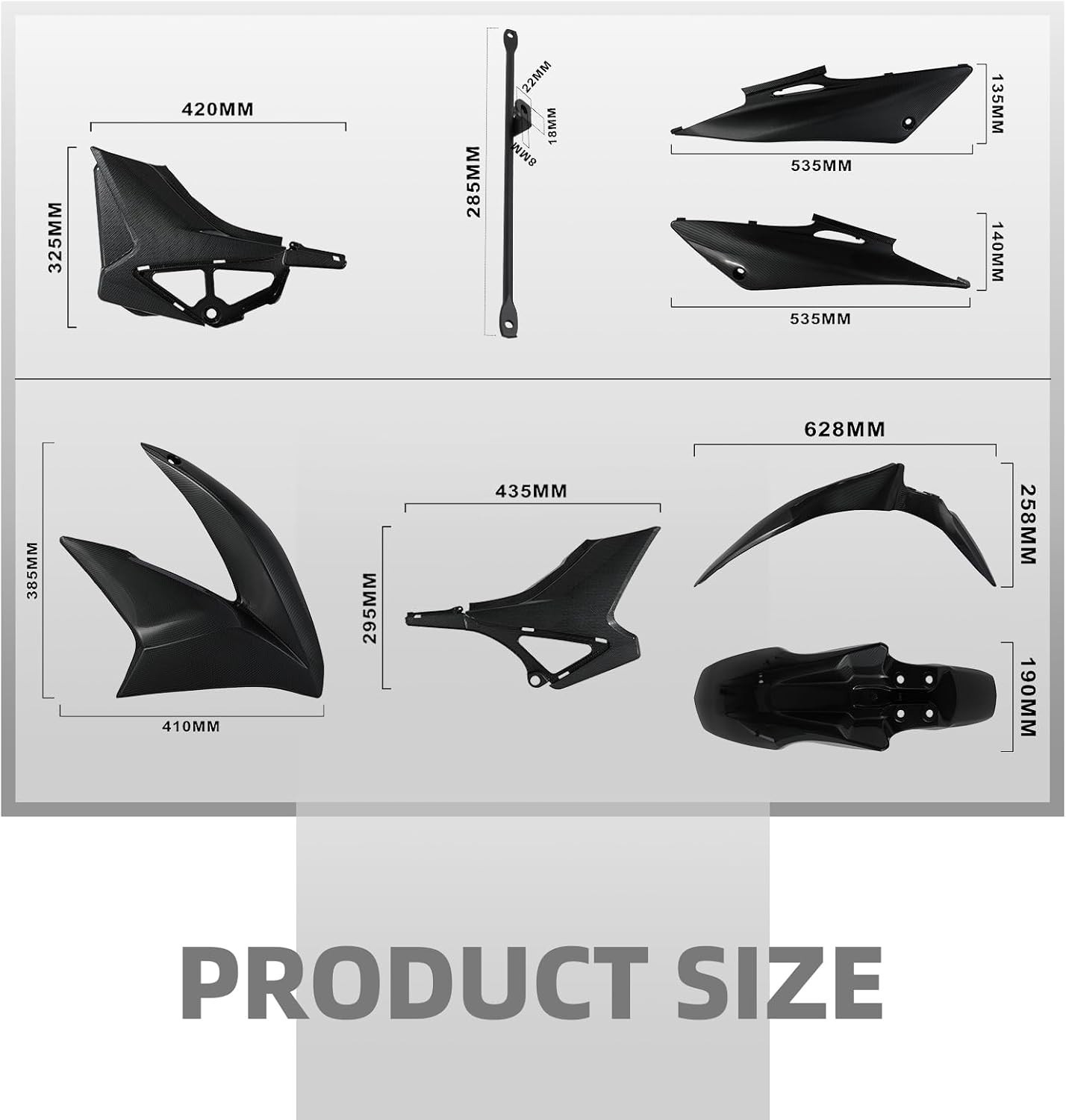 Complete Fairing Body Work Kit for Hawk 250 – Stylish Carbon Fiber Design