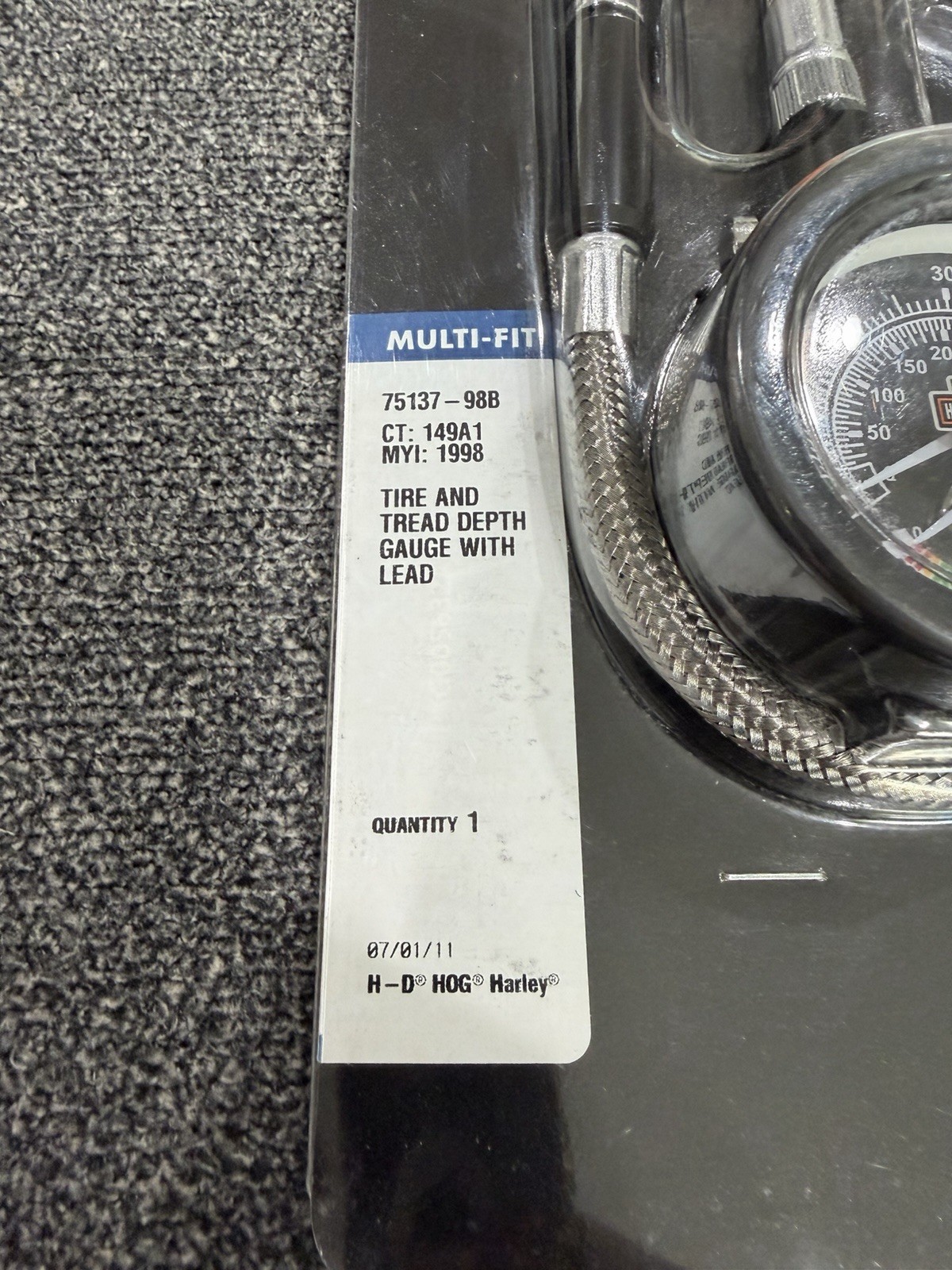 OEM Harley-Davidson Back-Lit Digital Universal Tire Pressure Gauge 75158-10