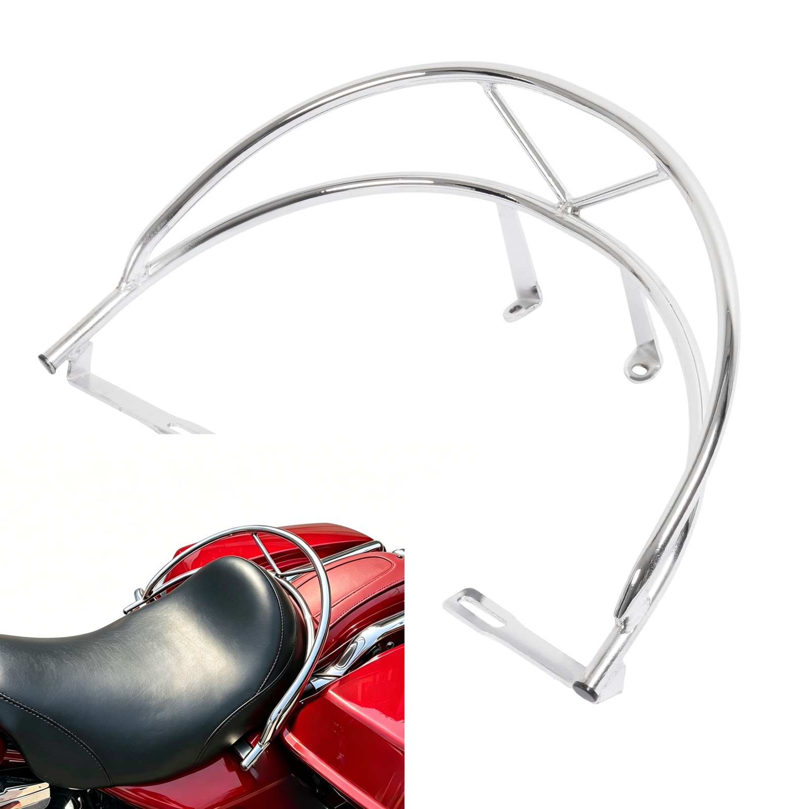 Chrome Rail Grab Bar For Harley-Davidson Road King Classic FLHRC 1997-12