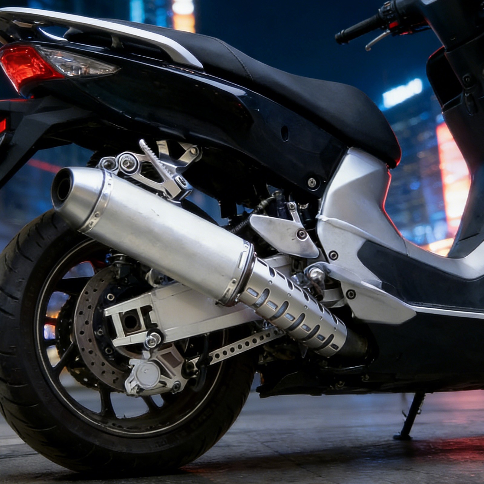 Motorcycle Exhaust Heat Shield Cover With Keel Structure And Holes On The Sides