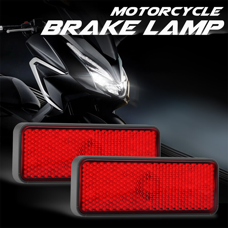 2X Motorcycle Rectangle 24 LED Reflector Stop Tail Brake Turn Signal Light Lamp