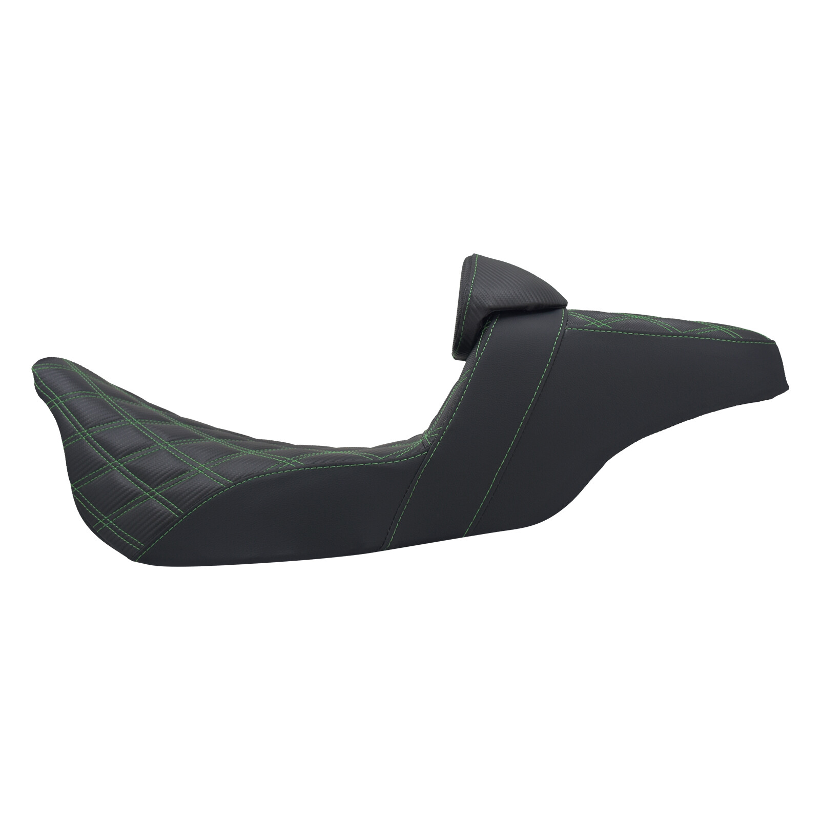 Driver Passenger Seat Green Line w/ Backrest For Harley Road Street Glide 09-23