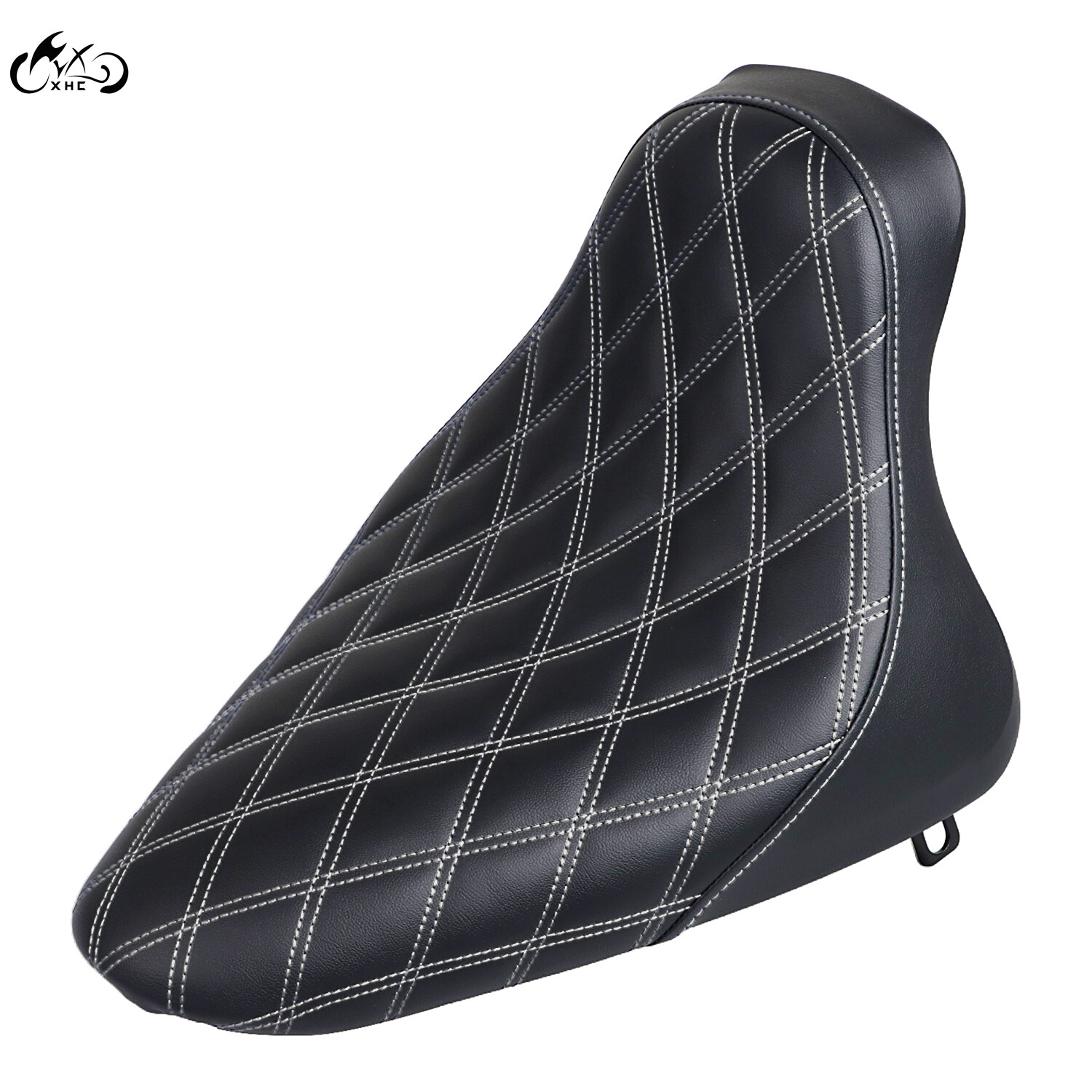 White Diamond Driver Solo Seat For Harley Softail 00-07 Deuce FXSTD Deluxe FLSTN