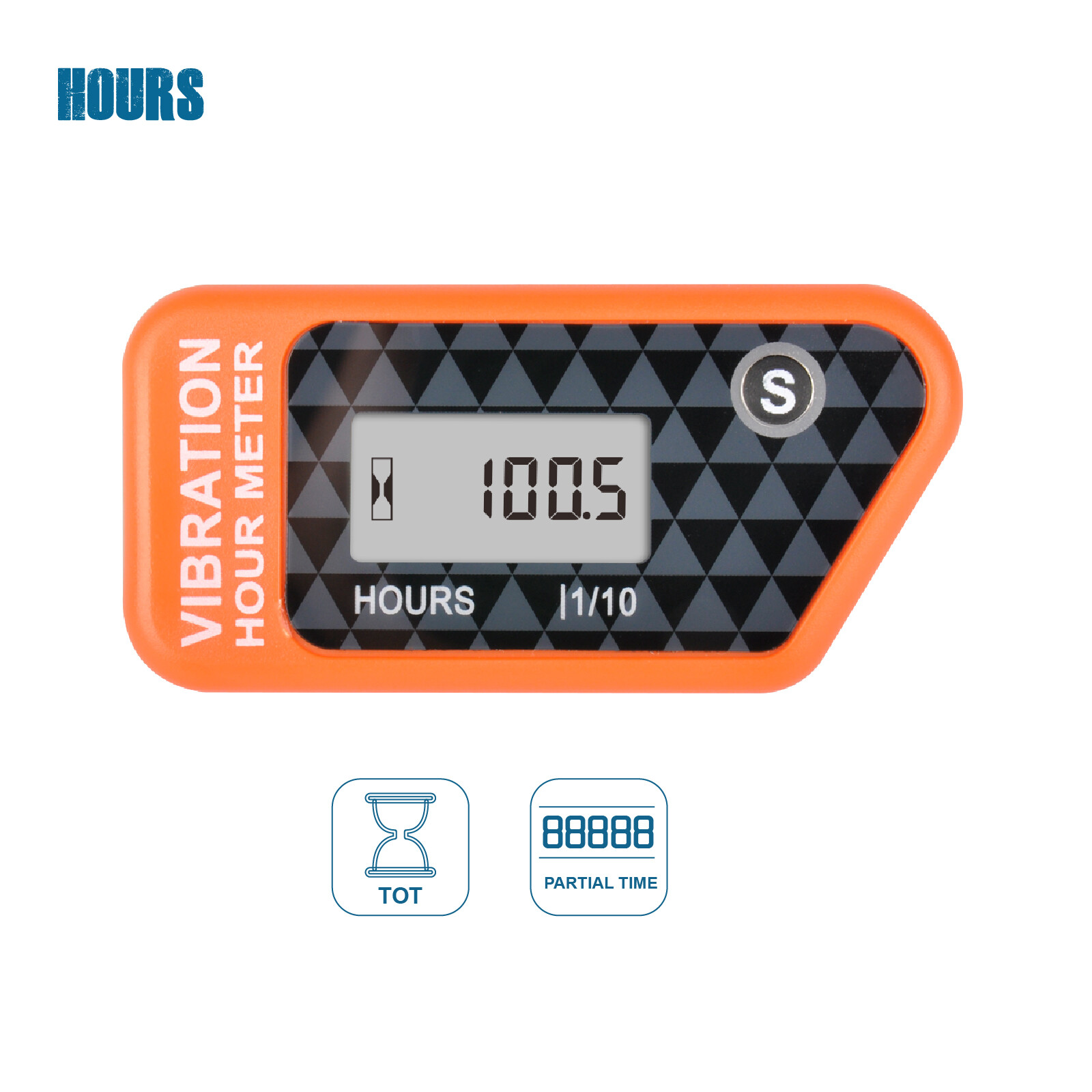 Runleader Digital Self Powered Hour Meter,Vibration Activated Maintenance Remind