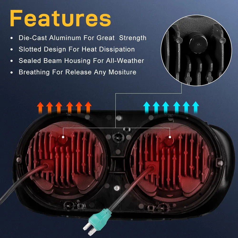 5.75″ Dual LED Headlight Lamp Projector Fit For Harley FLTR Road Glide 1998-2013