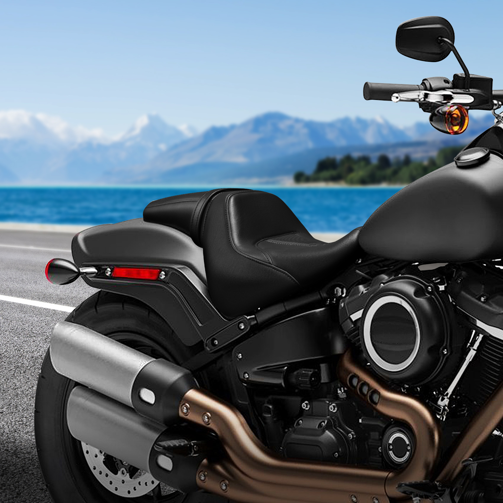 Black Driver & Passenger Seat Fit For Harley Fat Bob FXFB FXFBS 2018-2023 2019