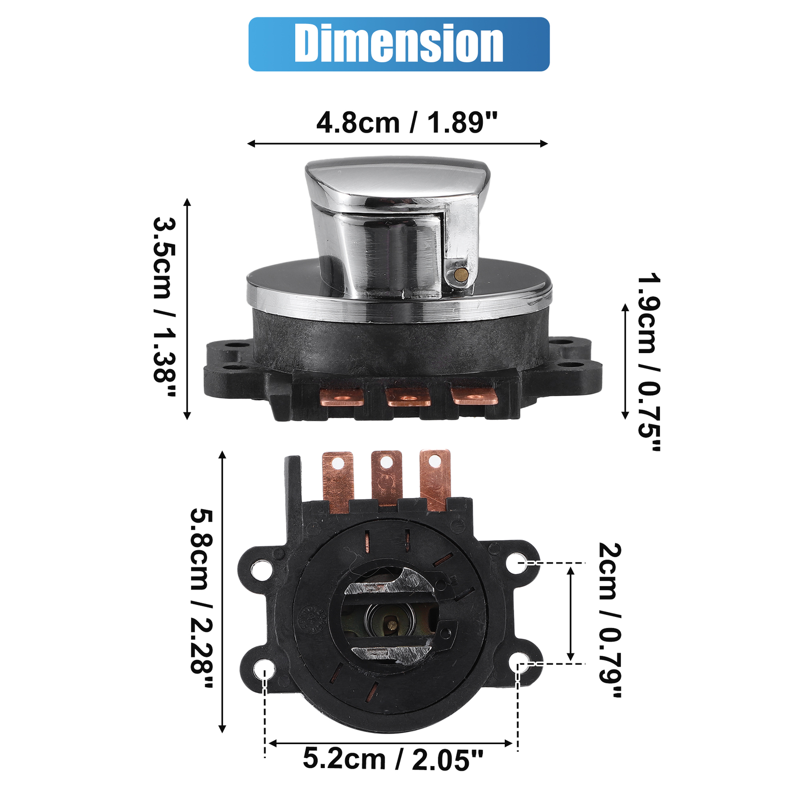 Round Key Ignition Switch ONE Custom for Harley-Davidson Softail Road King 93-13