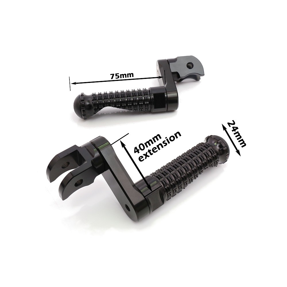MPRO 1.5 inch Extension Black Front Foot Pegs For Bonneville T100 Carb 02-04 05