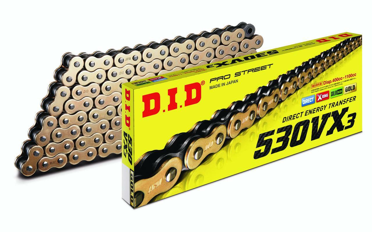 Suzuki GS550 ES D-G 83-86 DID VX Heavy Duty Gold X-Ring Chain 530 x 112 Links
