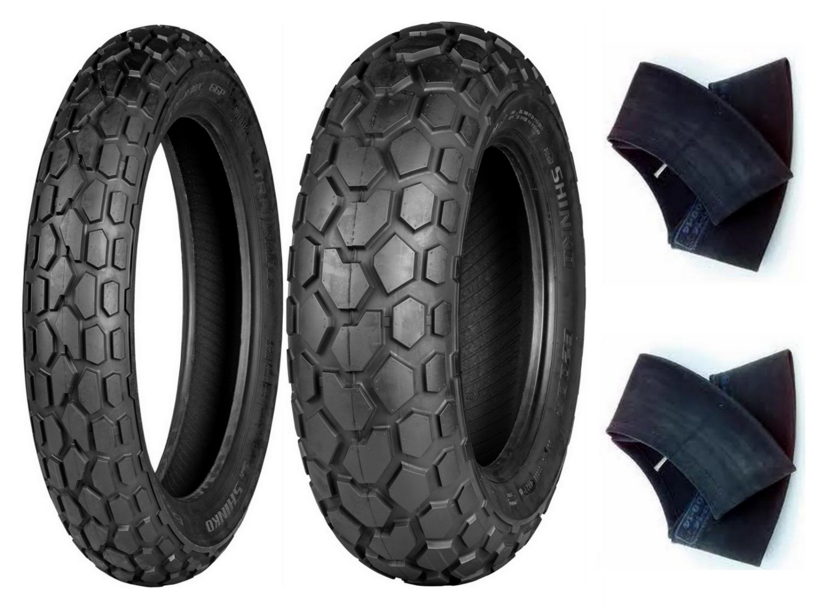 Shinko 130/80-18 & 180/80-14 E200 Tire & Tube Set 87-25 Yamaha TW200 Trail Way