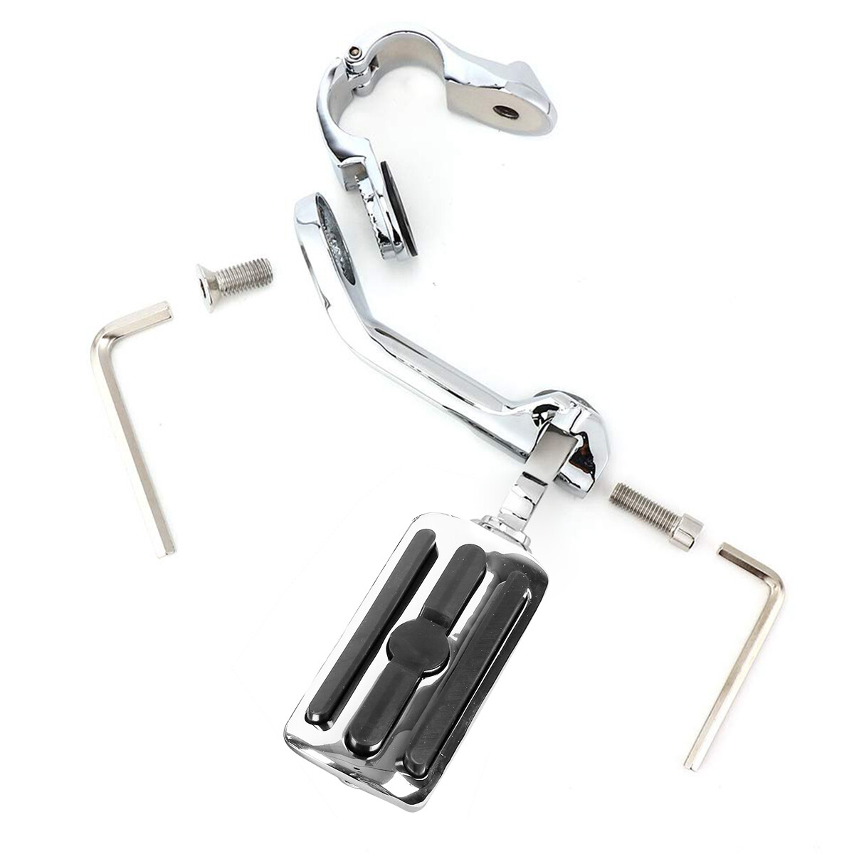 1.25″ 32mm Long Angled Highway Foot Pegs Crash Bar Mount Fit For Harley Touring