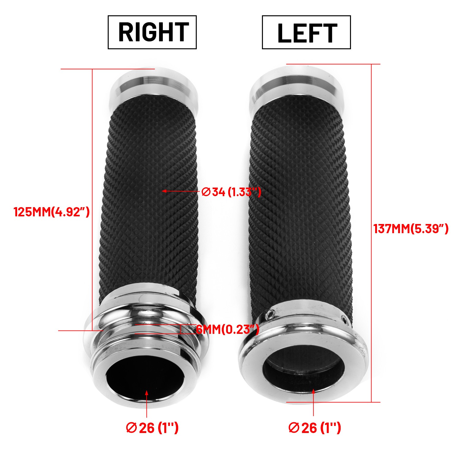 1″ Inch Motorcycle Handle Bar Hand Grips For Harley Honda Yamaha Kawasaki Jkzoab