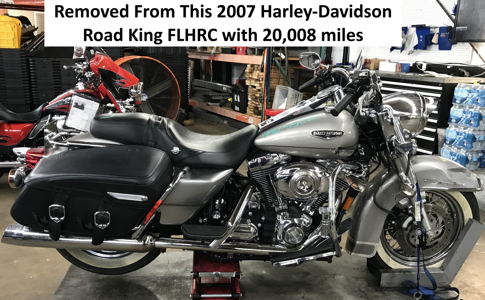 2007 Harley Road King Right Saddlebag Support Mount Bracket CHROME #4145