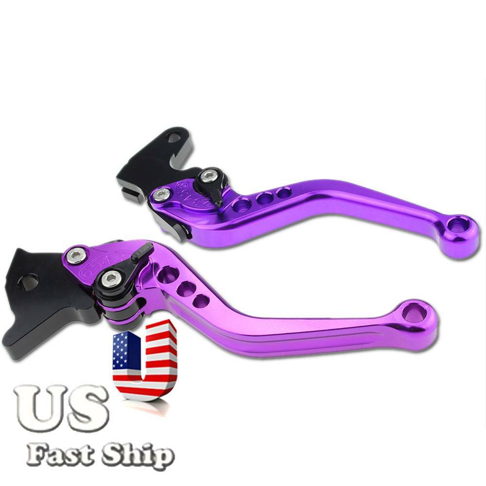 USA Stock CNC Short Brake Clutch Lever For Kawasaki NINJA 250R 2008-2012 Purple
