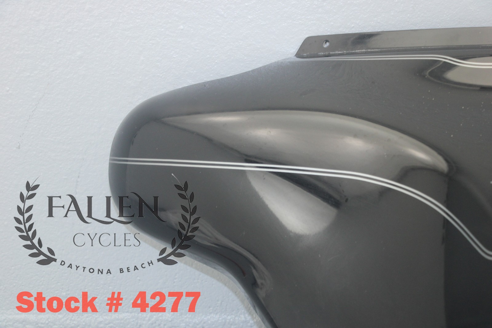 2008 Harley Electra Glide Front Outer Fairing VIVID BLACK SILVER STRIPES #4277